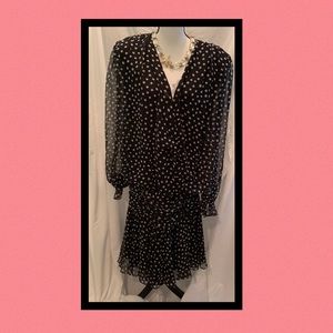 💐Vintage Black White Polka Dot Dress size 12